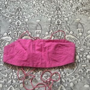 Edikted Pink Strapless Crop Top
